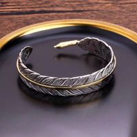 Casual Punk Simple Style Feather Alloy Plating Men's Bangle main image 2