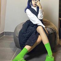 Unisex Sports Solid Color Cotton Crew Socks A Pair main image 4
