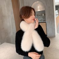 Women's Sweet Solid Color Imitation Fur Scarf main image 3