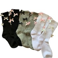 Women's Sweet Bow Knot Cotton Crew Socks A Pair main image 4