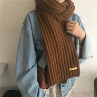 Women's Japanese Style Sweet Solid Color Yarn Scarf main image 2