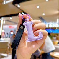 Lady Simple Style Letter Pu Leather Women's Bag Pendant Keychain sku image 12