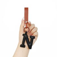 Lady Simple Style Letter Pu Leather Women's Bag Pendant Keychain sku image 14