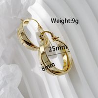 1 Pair Simple Style Circle Solid Color Plating Alloy Gold Plated Earrings sku image 1