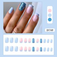 Cute French Style Sweet Cartoon Starry Sky Flower Plastic Nail Patches 1 Piece sku image 14
