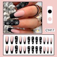Cute French Style Sweet Cartoon Starry Sky Flower Plastic Nail Patches 1 Piece sku image 37