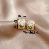 Wholesale Jewelry Sweet Square Flower Alloy Gold Plated Plating Ear Cuffs Ear Studs sku image 1