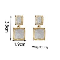 1 Pair Simple Style Square Plating Inlay Alloy Zircon Gold Plated Drop Earrings sku image 1