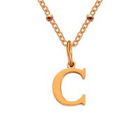 Stainless Steel Titanium Steel Simple Style Classic Style Plating Letter Pendant Necklace sku image 32