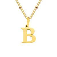 Stainless Steel Titanium Steel Simple Style Classic Style Plating Letter Pendant Necklace sku image 29