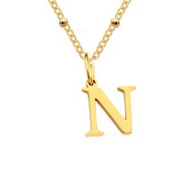 Stainless Steel Titanium Steel Simple Style Classic Style Plating Letter Pendant Necklace sku image 51