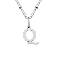 Stainless Steel Titanium Steel Simple Style Classic Style Plating Letter Pendant Necklace sku image 17
