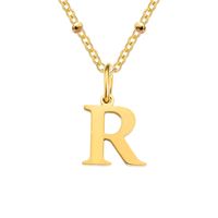 Stainless Steel Titanium Steel Simple Style Classic Style Plating Letter Pendant Necklace sku image 59