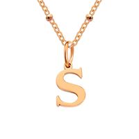 Stainless Steel Titanium Steel Simple Style Classic Style Plating Letter Pendant Necklace sku image 61