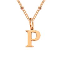 Stainless Steel Titanium Steel Simple Style Classic Style Plating Letter Pendant Necklace sku image 56