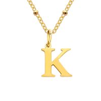 Stainless Steel Titanium Steel Simple Style Classic Style Plating Letter Pendant Necklace sku image 46