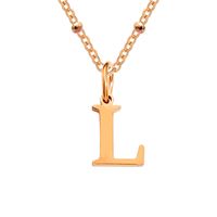 Stainless Steel Titanium Steel Simple Style Classic Style Plating Letter Pendant Necklace sku image 49