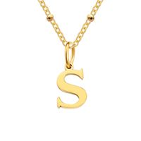 Stainless Steel Titanium Steel Simple Style Classic Style Plating Letter Pendant Necklace sku image 60
