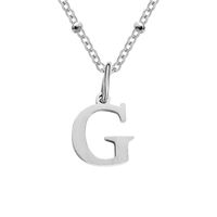 Stainless Steel Titanium Steel Simple Style Classic Style Plating Letter Pendant Necklace sku image 7