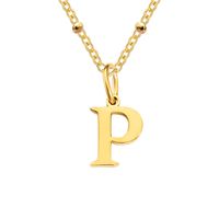 Stainless Steel Titanium Steel Simple Style Classic Style Plating Letter Pendant Necklace sku image 55