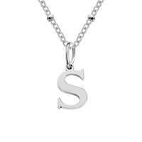 Stainless Steel Titanium Steel Simple Style Classic Style Plating Letter Pendant Necklace sku image 19