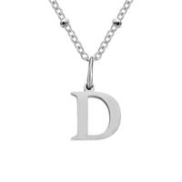 Stainless Steel Titanium Steel Simple Style Classic Style Plating Letter Pendant Necklace sku image 4