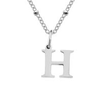 Stainless Steel Titanium Steel Simple Style Classic Style Plating Letter Pendant Necklace sku image 8