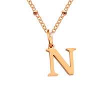 Stainless Steel Titanium Steel Simple Style Classic Style Plating Letter Pendant Necklace sku image 52