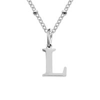 Stainless Steel Titanium Steel Simple Style Classic Style Plating Letter Pendant Necklace sku image 12