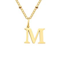 Stainless Steel Titanium Steel Simple Style Classic Style Plating Letter Pendant Necklace sku image 50