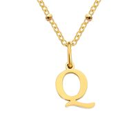 Stainless Steel Titanium Steel Simple Style Classic Style Plating Letter Pendant Necklace sku image 57