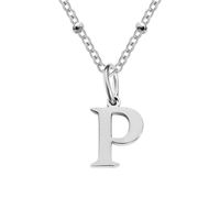 Stainless Steel Titanium Steel Simple Style Classic Style Plating Letter Pendant Necklace sku image 16