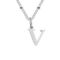 Stainless Steel Titanium Steel Simple Style Classic Style Plating Letter Pendant Necklace sku image 22