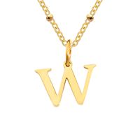 Stainless Steel Titanium Steel Simple Style Classic Style Plating Letter Pendant Necklace sku image 68