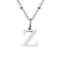 Stainless Steel Titanium Steel Simple Style Classic Style Plating Letter Pendant Necklace sku image 26