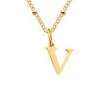 Stainless Steel Titanium Steel Simple Style Classic Style Plating Letter Pendant Necklace sku image 66