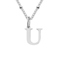 Stainless Steel Titanium Steel Simple Style Classic Style Plating Letter Pendant Necklace sku image 21