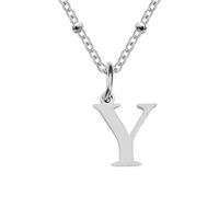 Stainless Steel Titanium Steel Simple Style Classic Style Plating Letter Pendant Necklace sku image 25