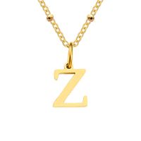 Stainless Steel Titanium Steel Simple Style Classic Style Plating Letter Pendant Necklace sku image 74