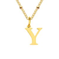 Stainless Steel Titanium Steel Simple Style Classic Style Plating Letter Pendant Necklace sku image 72