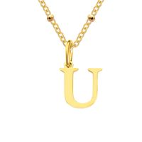 Stainless Steel Titanium Steel Simple Style Classic Style Plating Letter Pendant Necklace sku image 64