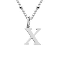 Stainless Steel Titanium Steel Simple Style Classic Style Plating Letter Pendant Necklace sku image 24