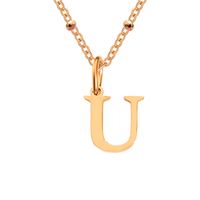 Stainless Steel Titanium Steel Simple Style Classic Style Plating Letter Pendant Necklace sku image 65