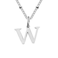 Stainless Steel Titanium Steel Simple Style Classic Style Plating Letter Pendant Necklace sku image 23