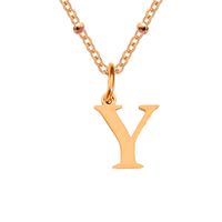 Stainless Steel Titanium Steel Simple Style Classic Style Plating Letter Pendant Necklace sku image 73