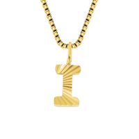 Wholesale Simple Style Classic Style Letter Stainless Steel Titanium Steel Plating Gold Plated Pendant Necklace sku image 31