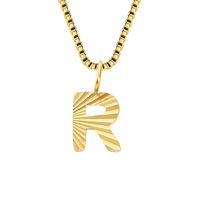 Wholesale Simple Style Classic Style Letter Stainless Steel Titanium Steel Plating Gold Plated Pendant Necklace sku image 38