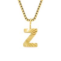 Wholesale Simple Style Classic Style Letter Stainless Steel Titanium Steel Plating Gold Plated Pendant Necklace sku image 45