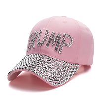 Unisex Basic Retro Letter American Flag Rhinestone Curved Eaves Baseball Cap sku image 9