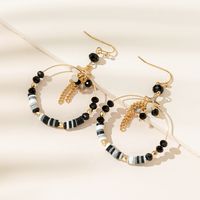 1 Pair Elegant Lady Leaf Alloy Glass Soft Clay Gold Plated Drop Earrings main image 10